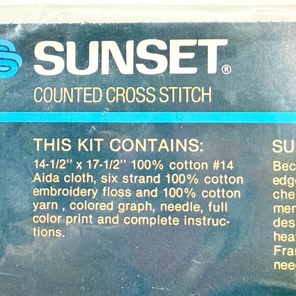 Sunset Counted Cross Stitch Kit "Home Is Where the Heart Is" New/Sealed (1984) - Picture 5 of 6